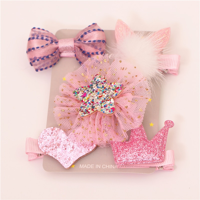 Baby Hair Clips 5pcs Bow Accessories